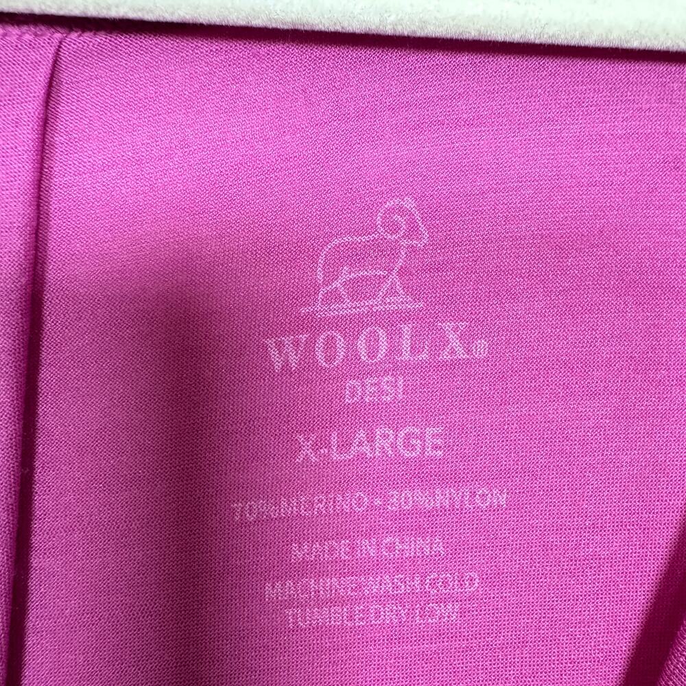 Woolx Womens Merino Wool Swing Mini Dress Size XL Lightweight Pink Purple - Picture 2 of 6